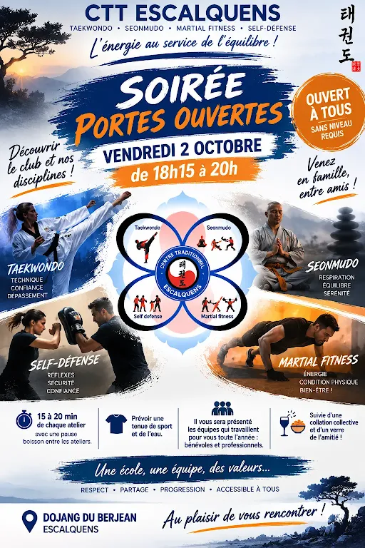 Affiche soirée Portes ouvertes CTT Escalquens 2026